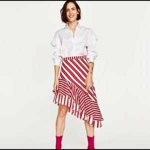 Zara striped frilly skirt. Marked M